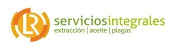 Logotipo para "serviciosintegrales" con diseño circular en color naranja y blanco con las letras "LR", y texto debajo.