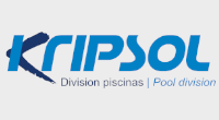 Un logotipo azul y blanco para kripsol division piscinas division piscinas.
