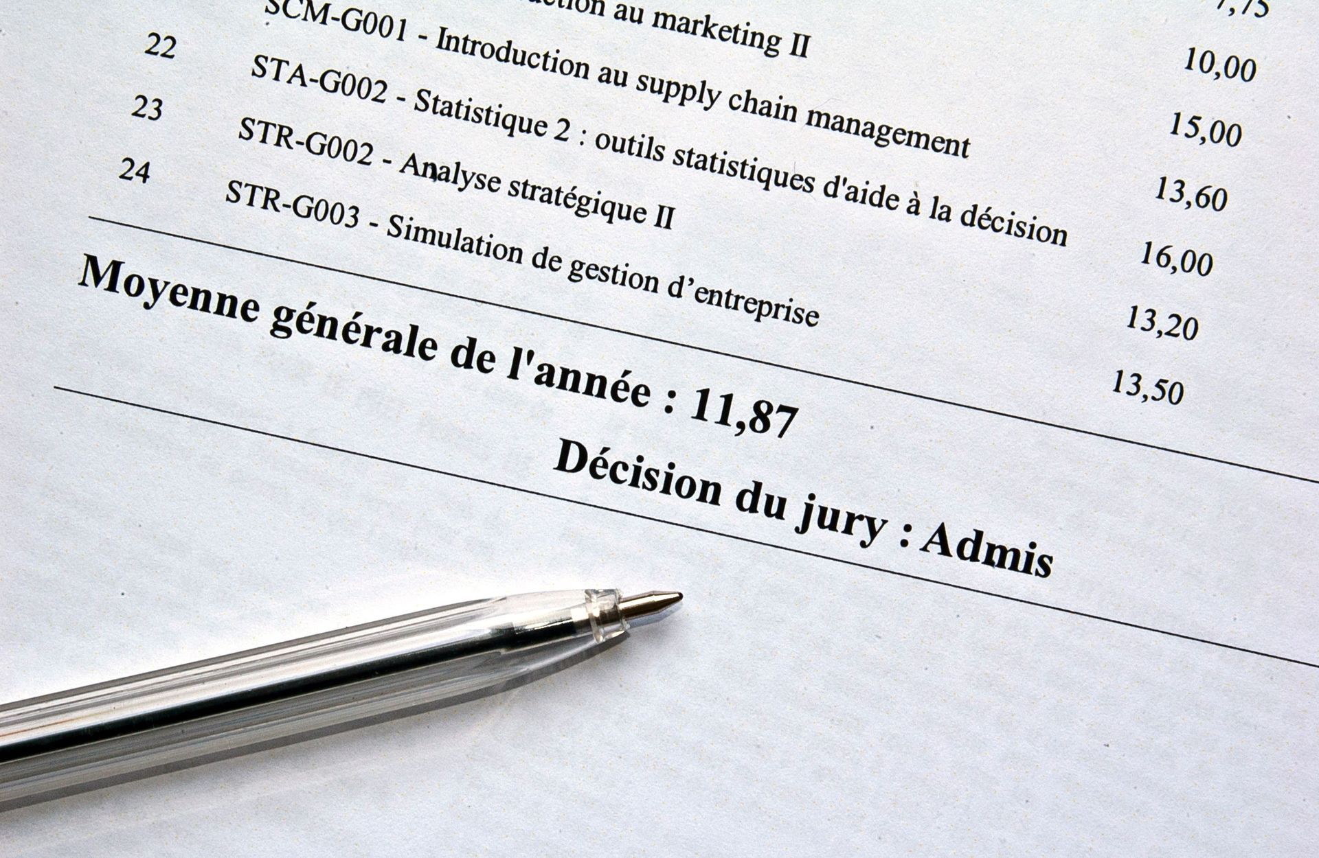 Relevé de notes