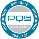 Circular seal with blue and gray elements; text reads 