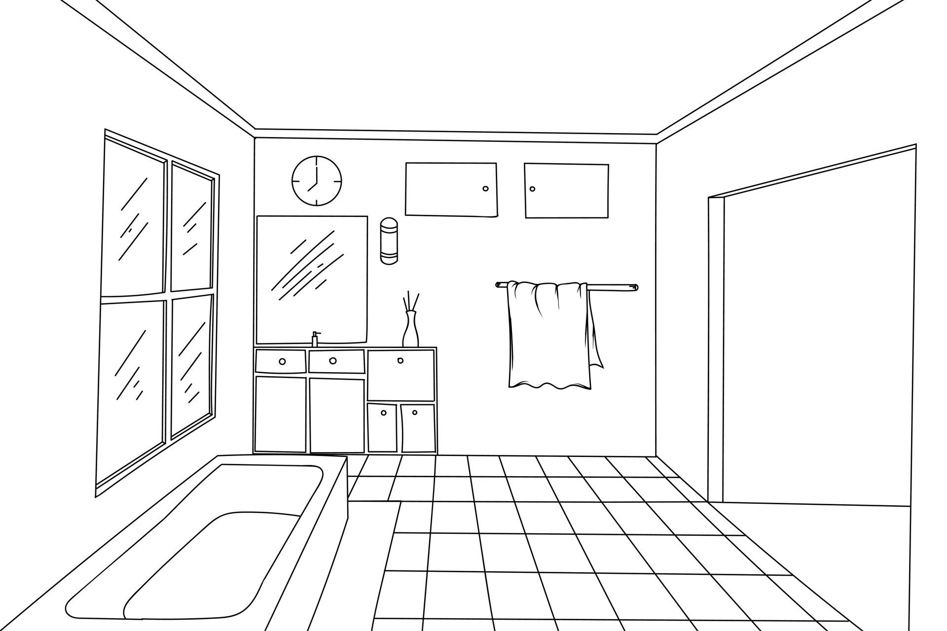 Plan d'une future salle de bains