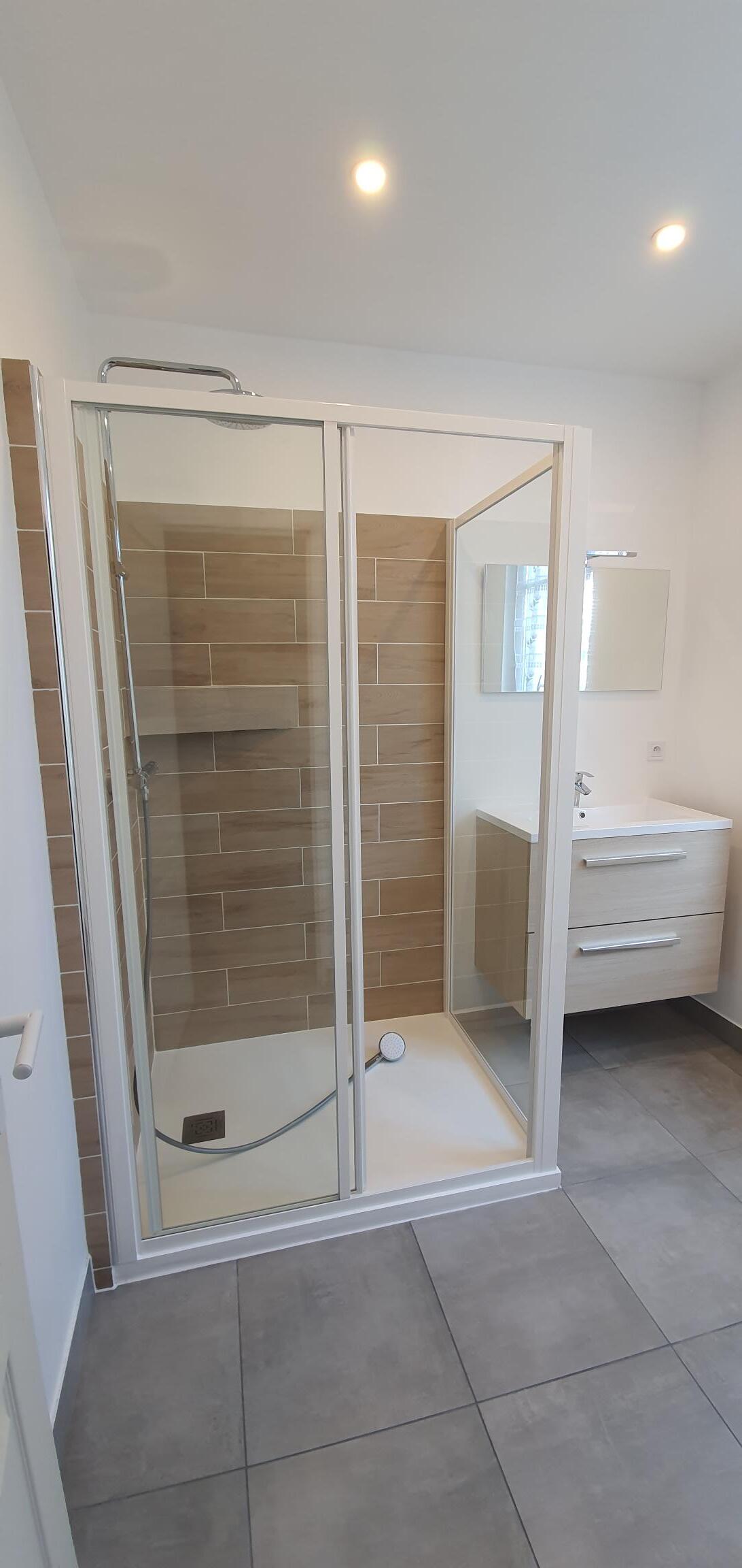 Cabine de douche et vasque de salles de bains