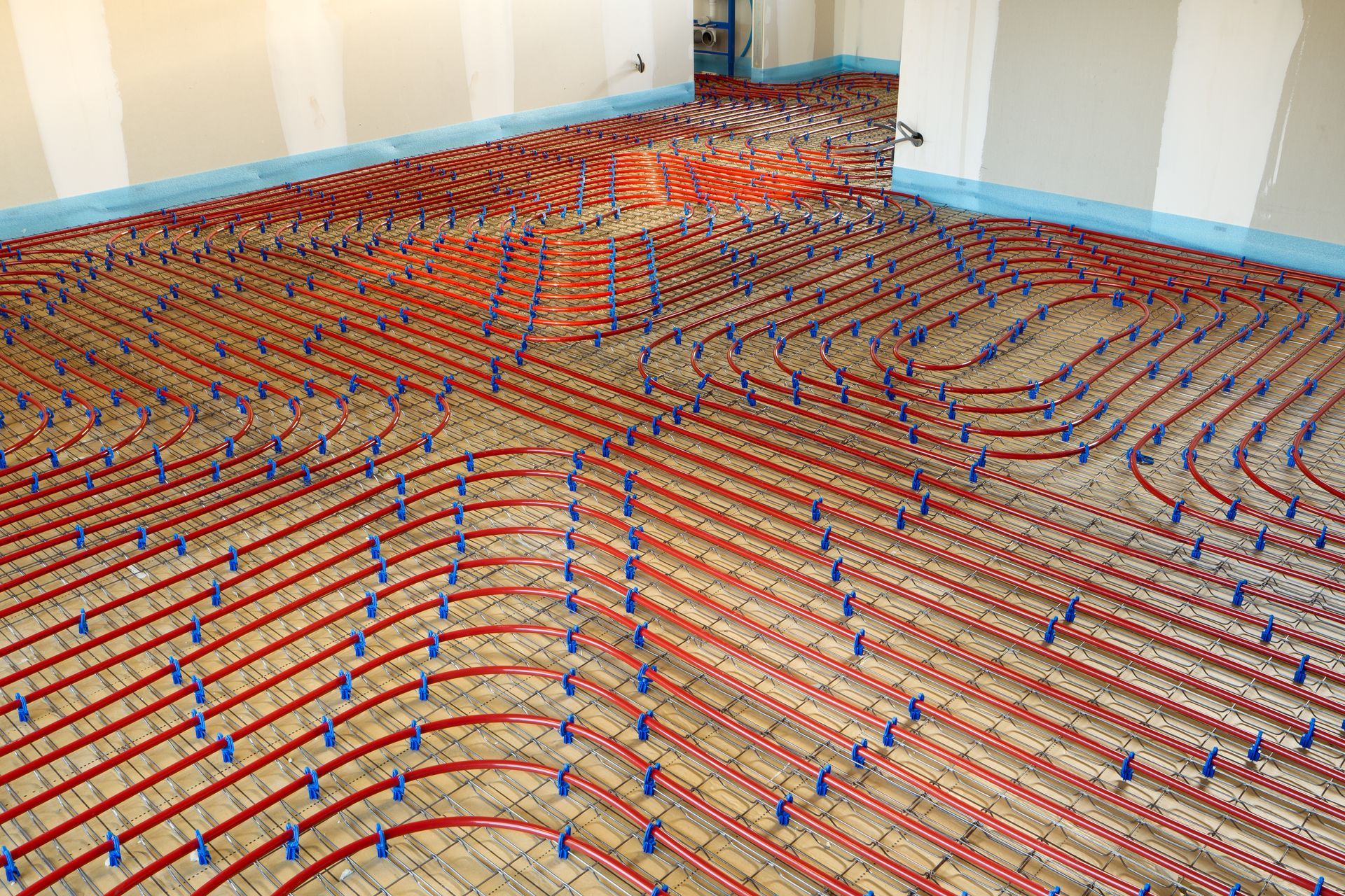 Réseau de tuyaux pour plancher chauffant