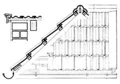 Es ist eine schwarzweiße Zeichnung eines Daches.