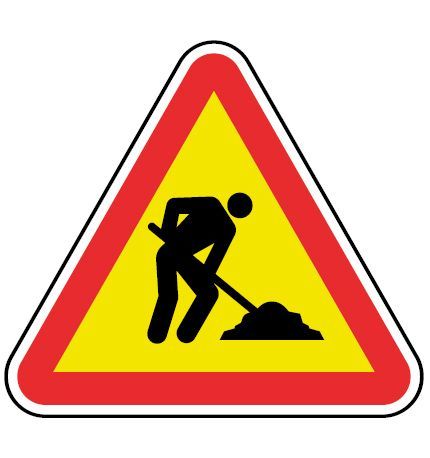 sinalização trabalhos na via