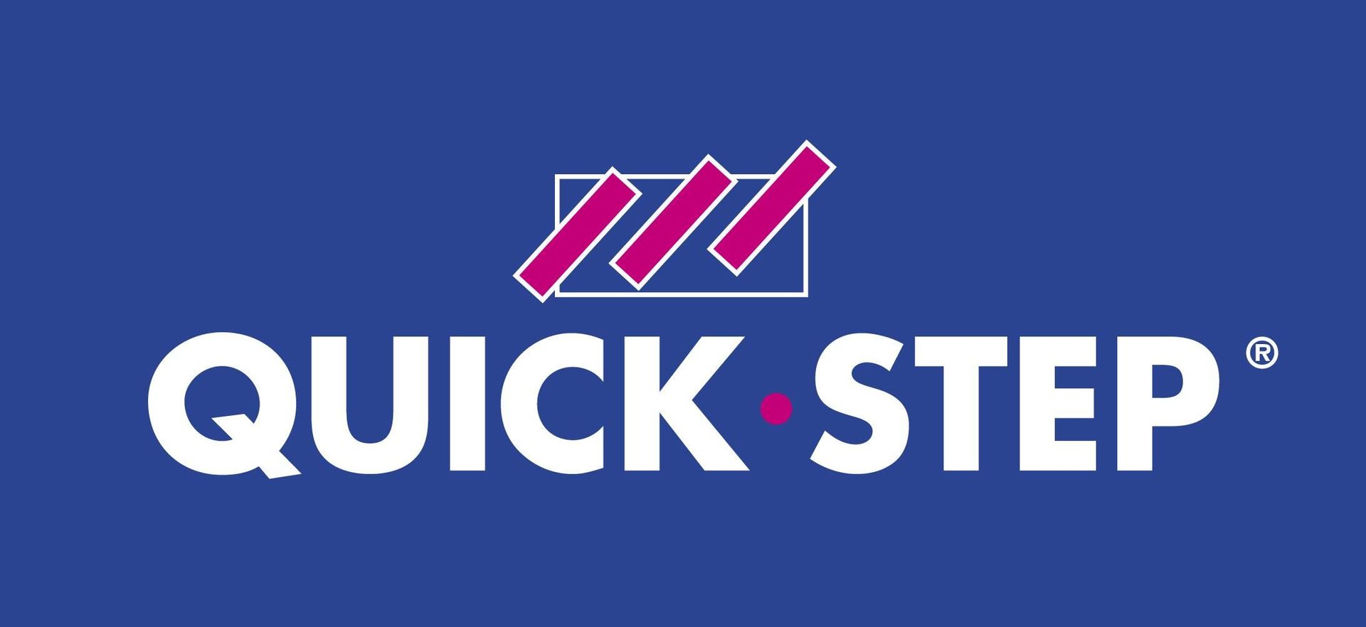 El logotipo de Quick Step está sobre un fondo azul.