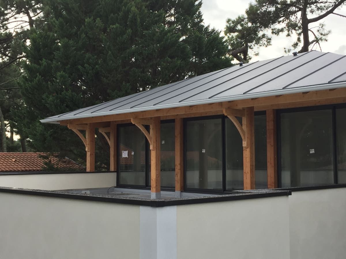 Toiture terrasse avec toit en zinc