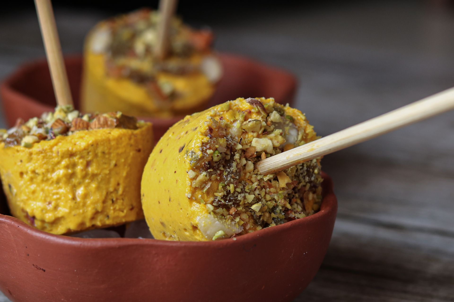Kulfi à la mangue.