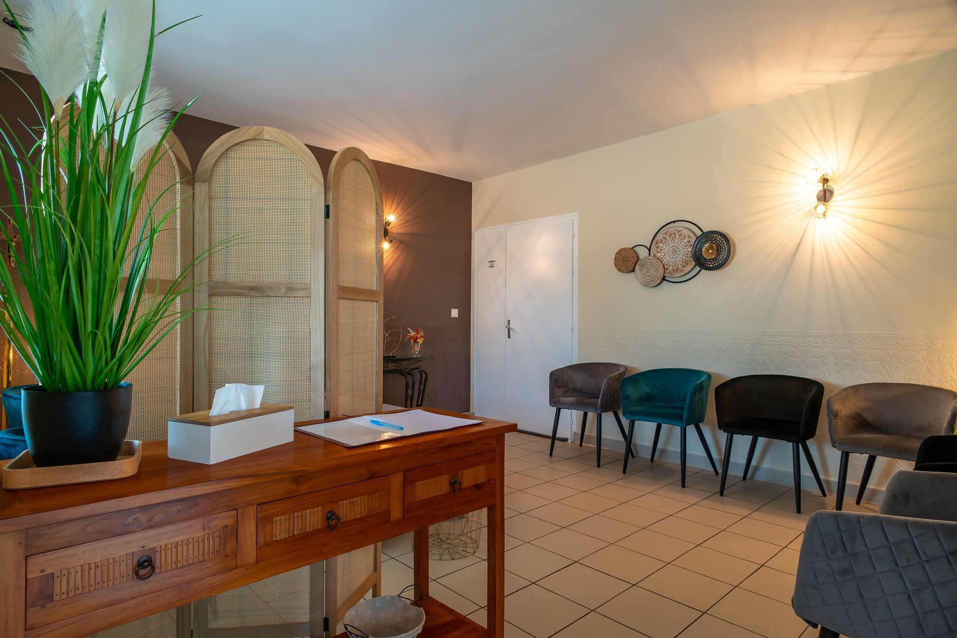 Salle de réception pour une cérémonie funéraire