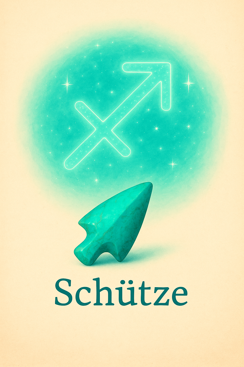 Ein grüner Pfeil mit einem Schützenzeichen darauf.
