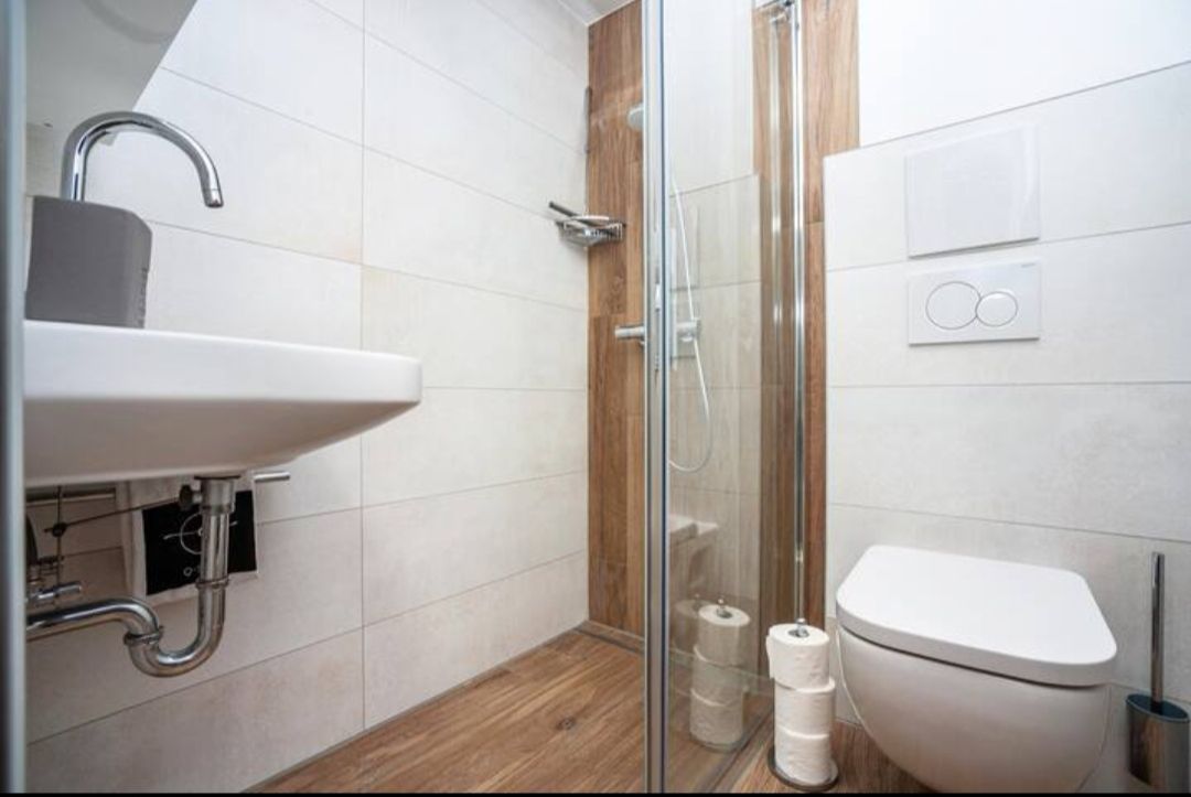 Modernisiertes Badezimmer im Studio Appartement Q-Stadl Oberstaufen