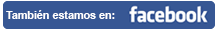 A blue button that says tambien estamos en facebook