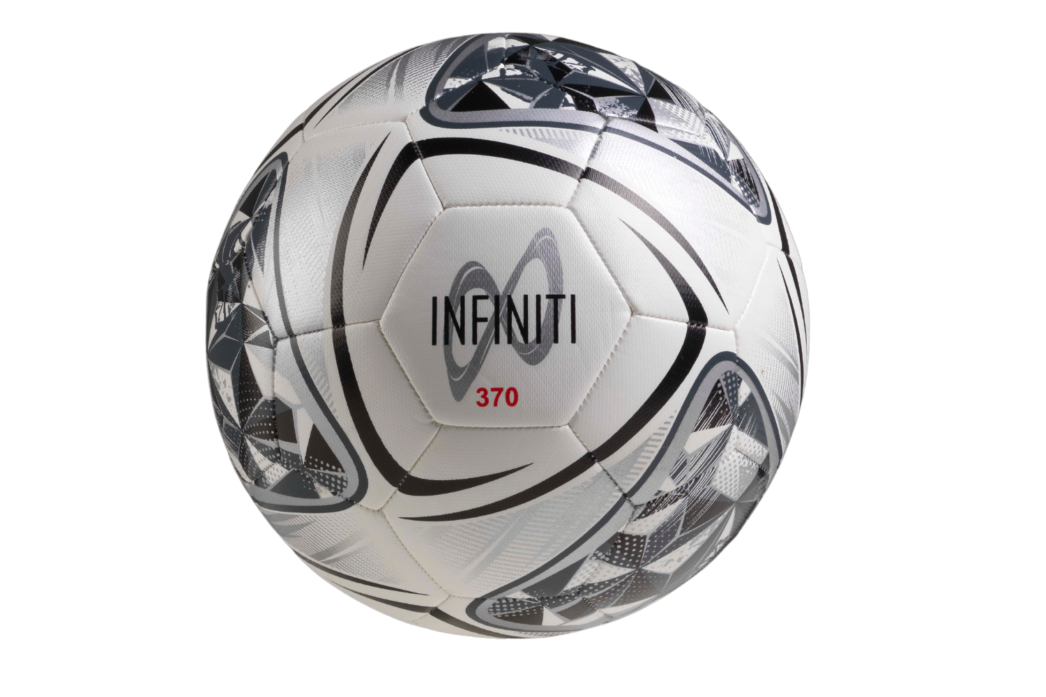 A soccer ball with the word infiniti on it