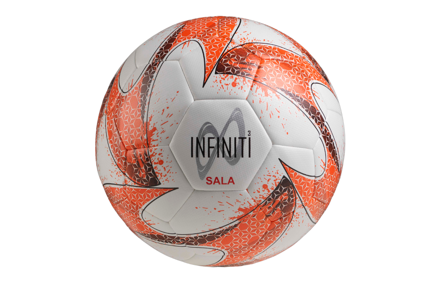 A soccer ball with the word infiniti on it