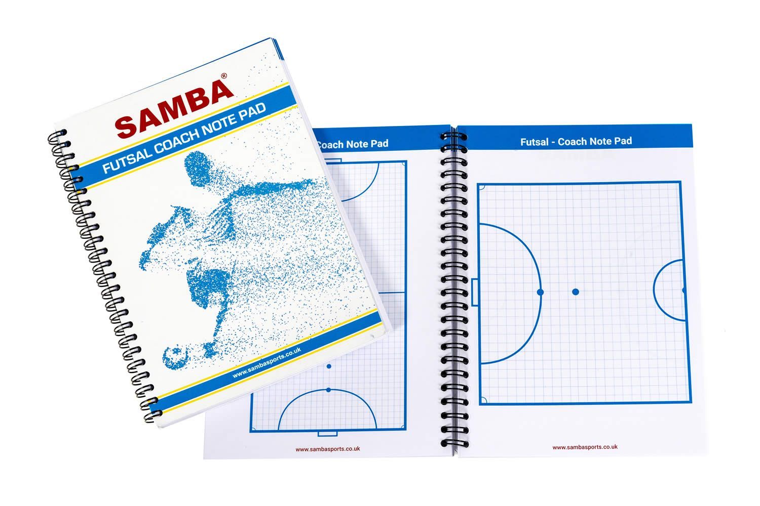 A spiral notebook with the word samba on it