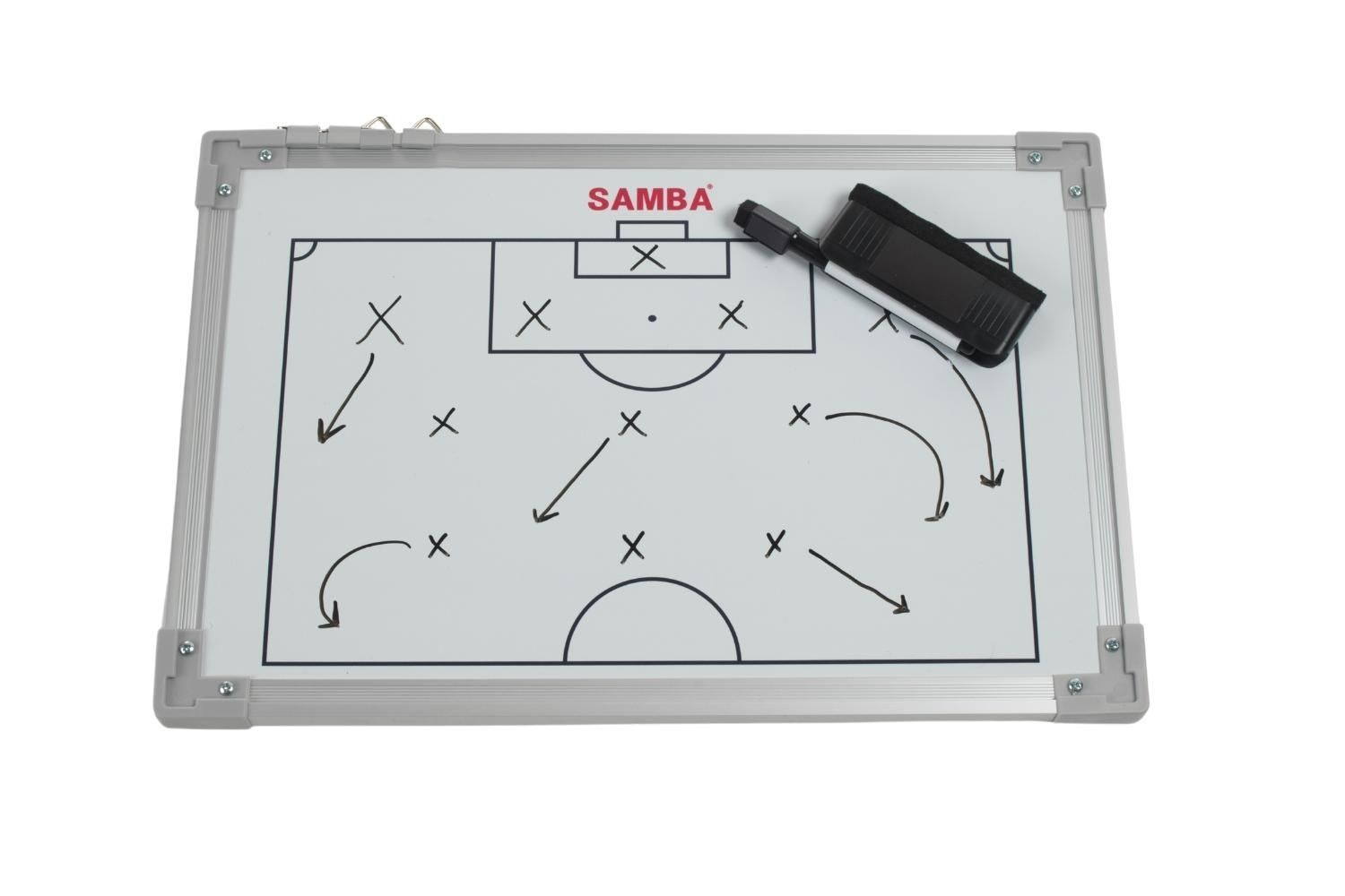 A black tote bag with the word samba on it