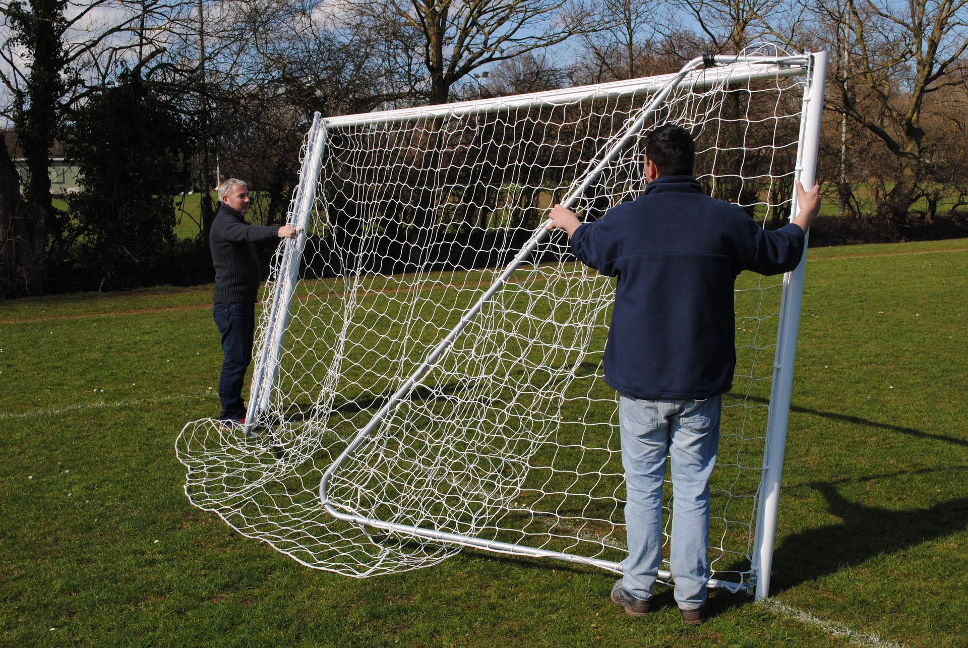 Lightweight Folding 16×7 Football Goal Package: 9v9 Freestanding Aluminium (Including VAT & Delivery)