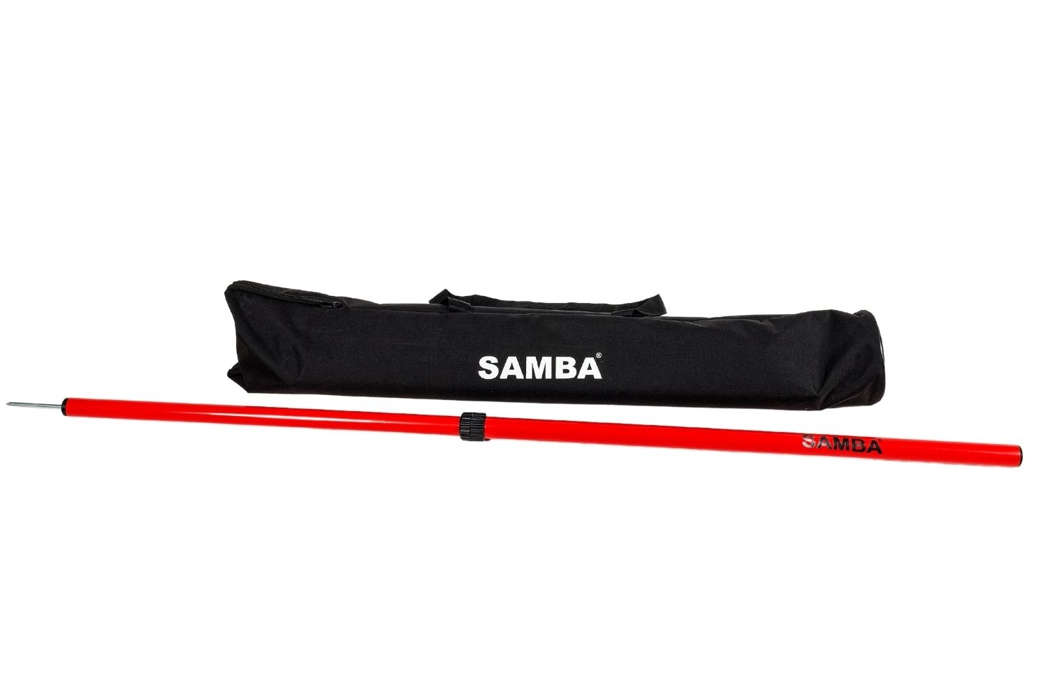 A red stick with the word samba on it