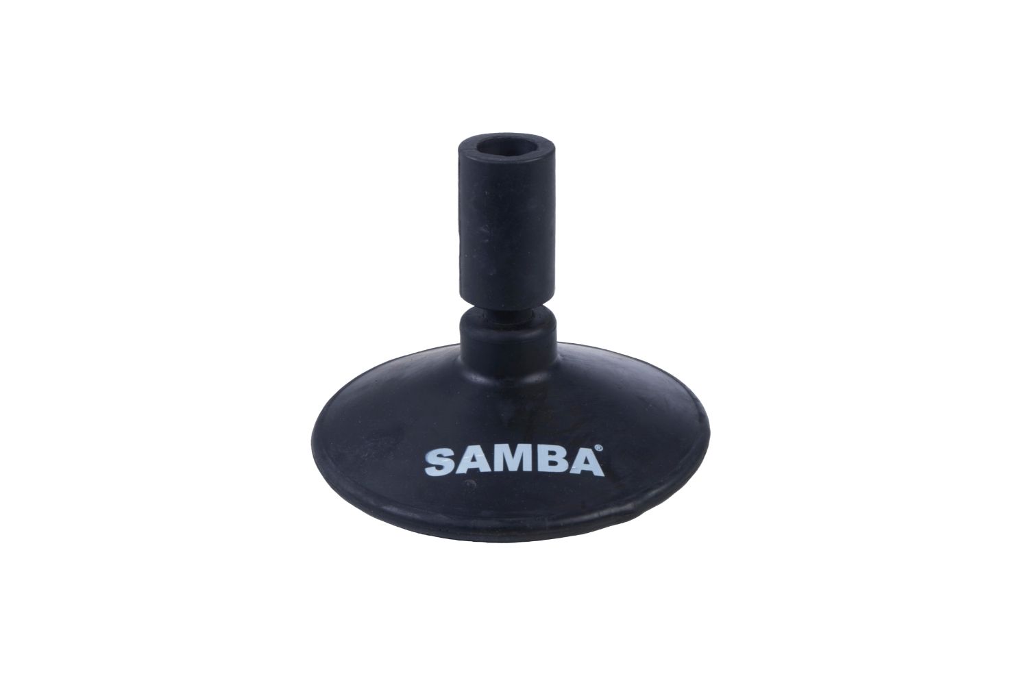 A black rubber item that says samba on it