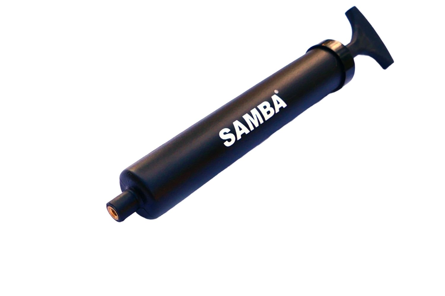 A black samba pump on a white background