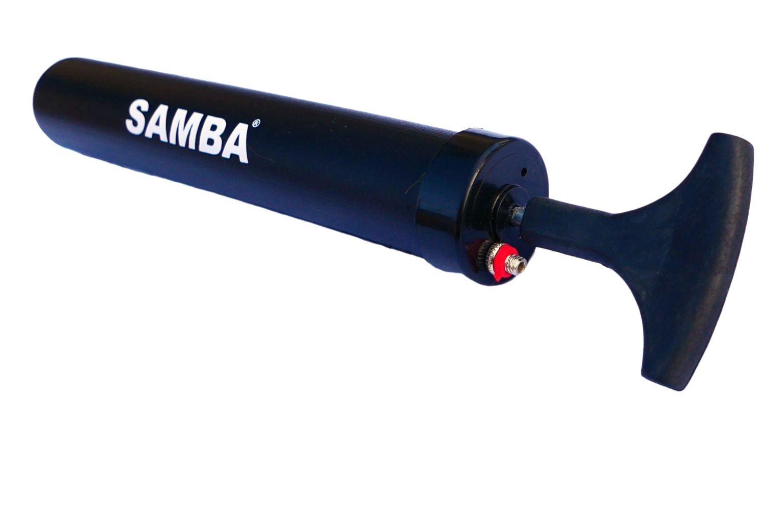 A black samba pump on a white background