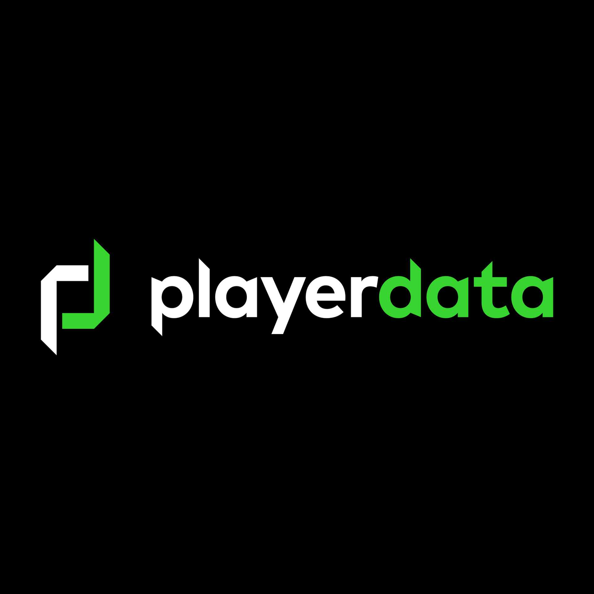 The playerdata logo is green and white on a black background.