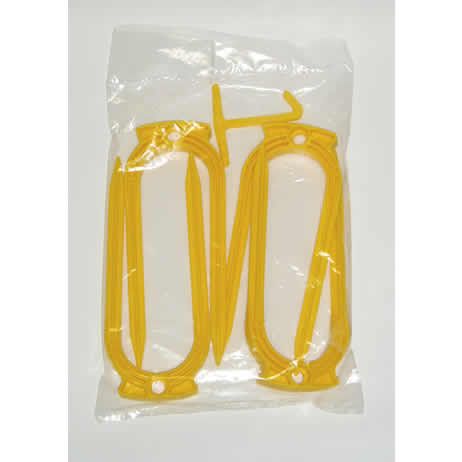 A plastic bag filled with a pair of yellow glasses.
