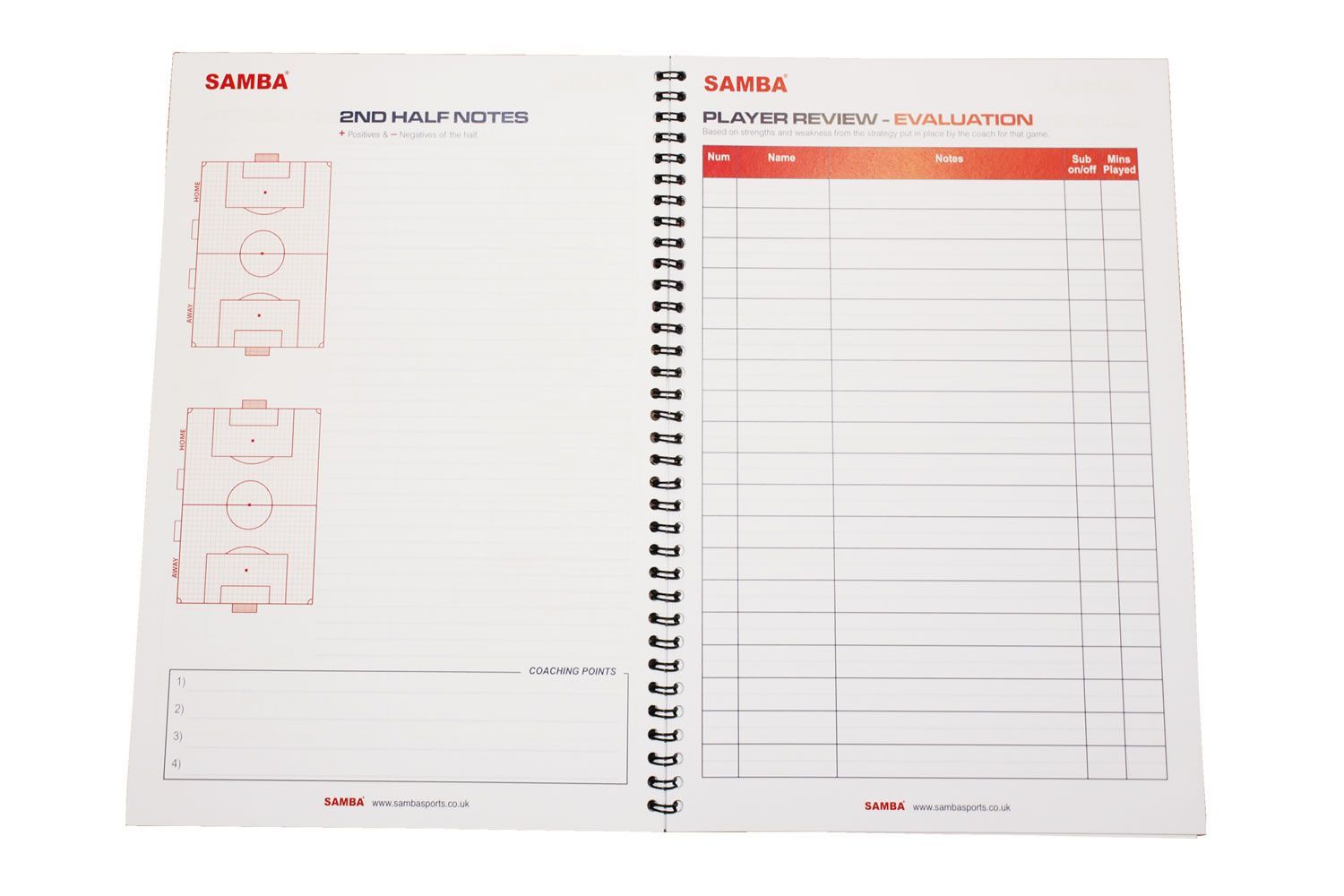 Samba A4 Game Planner