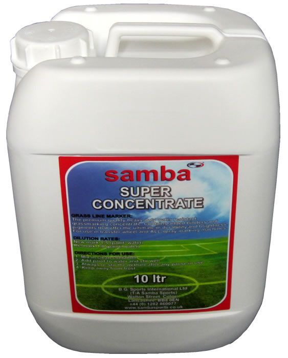 A bottle of samba super concentrate is 10 litres