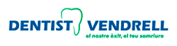 Un logotipo azul y verde para el dentista Vendrell.