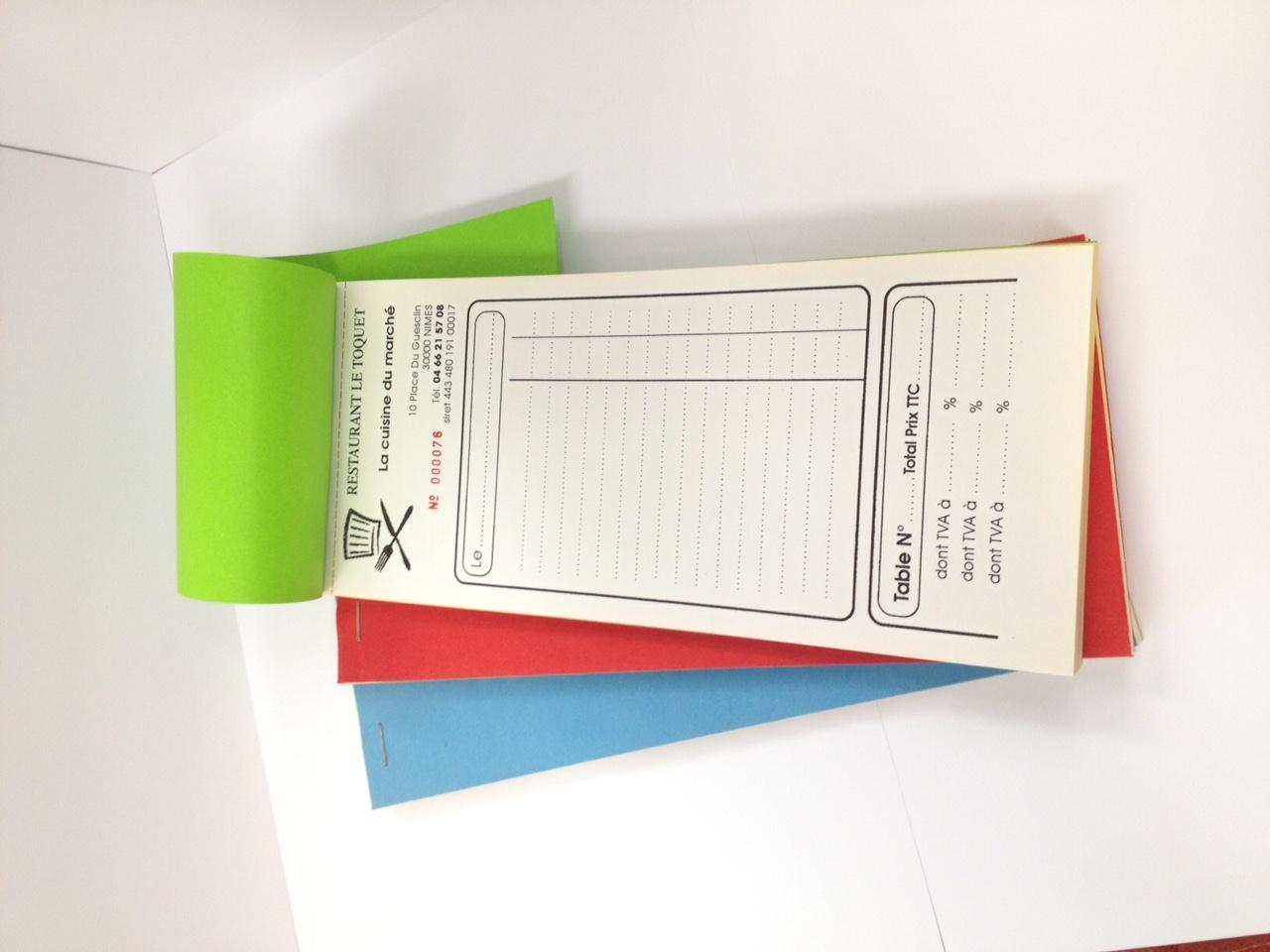 Impressions de carnets autocopiants