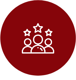 Icon drei Personen mit Sternen