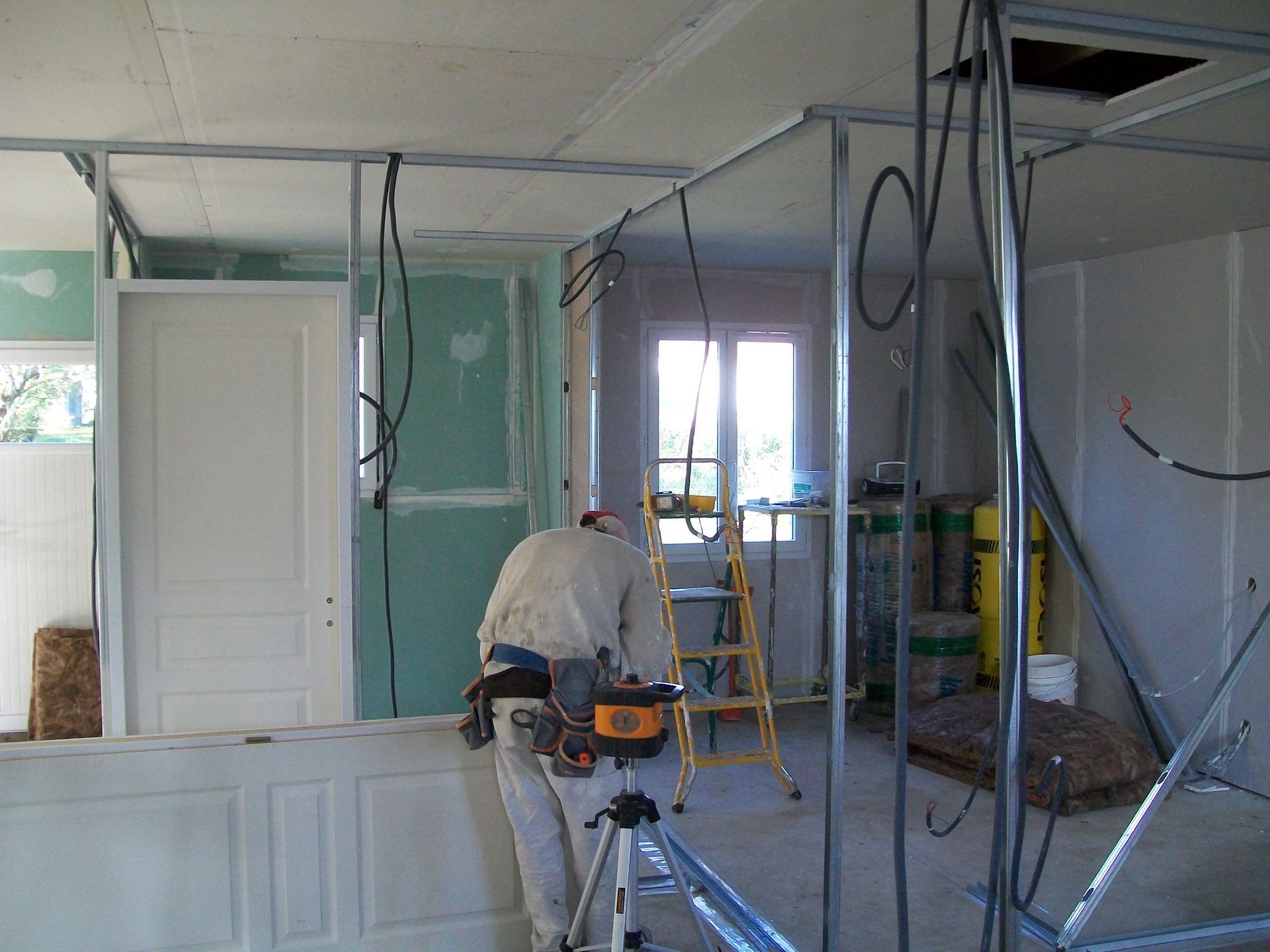 Pose de placo en cours