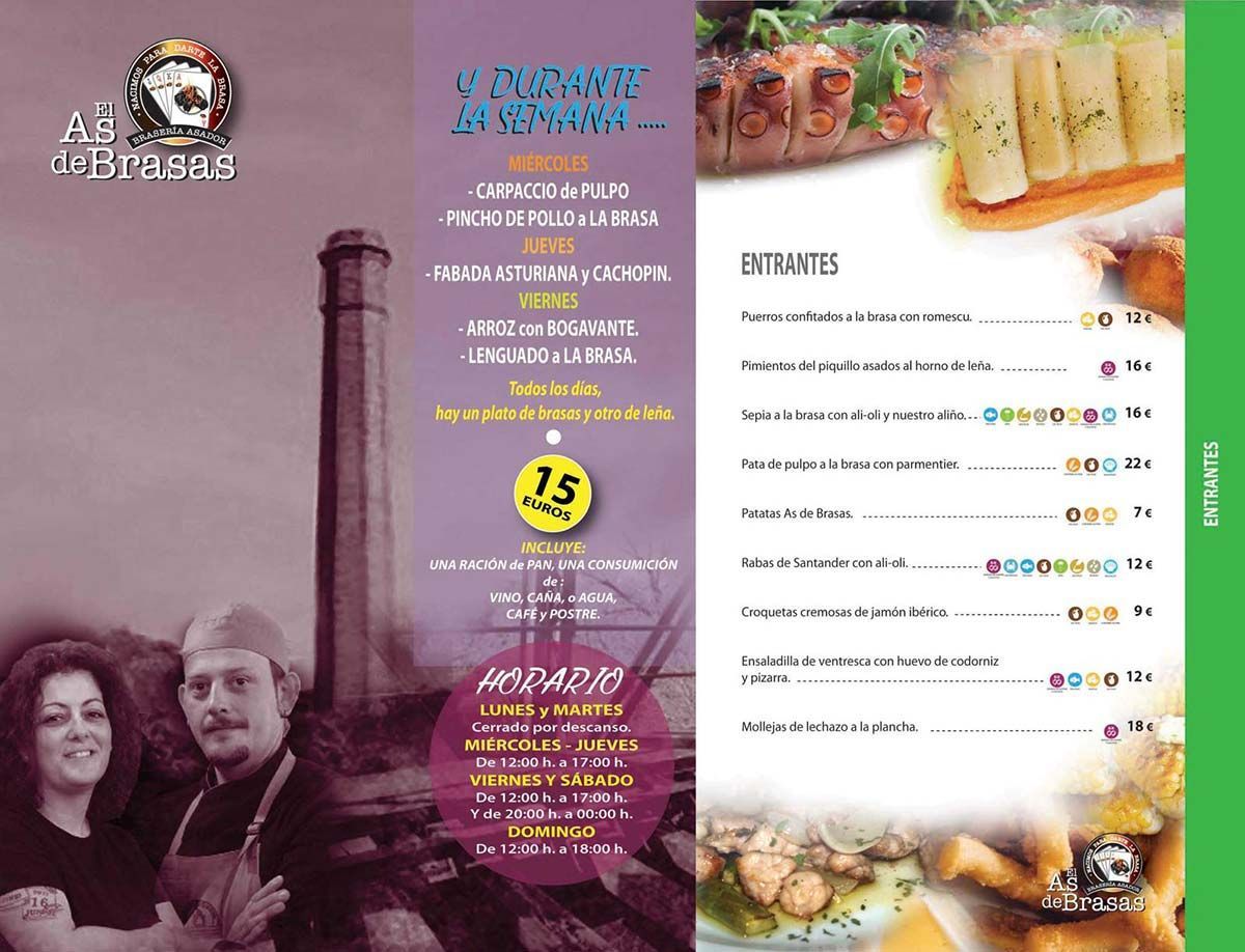 Menú del restaurante