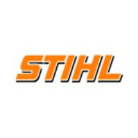STIHL-Logo in Orange und Schwarz auf weißem Hintergrund