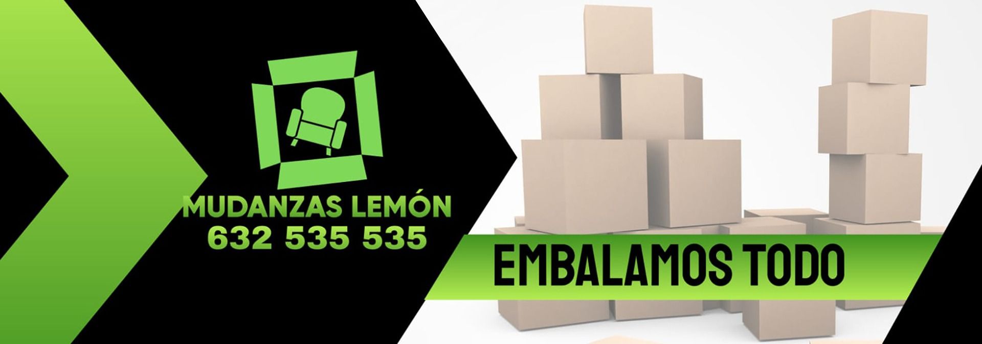 Logotipo de Mudanzas Lemon, servicio de mudanzas. Texto: