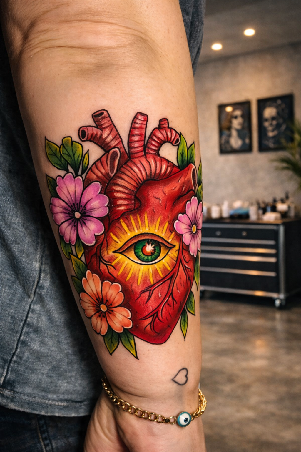 Persona con manos enguantadas utilizando una máquina de tatuar en la espalda de alguien.