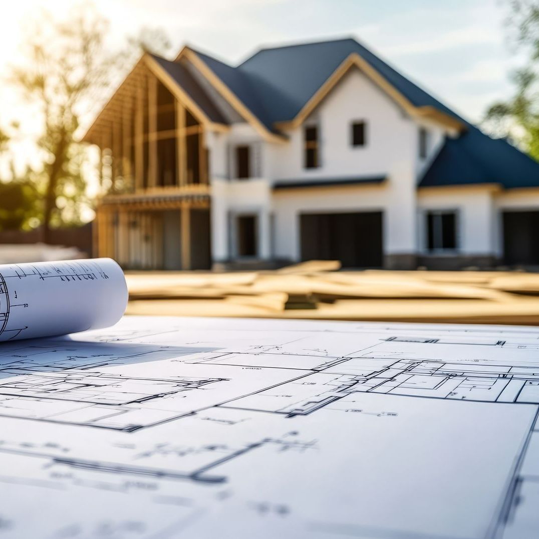 Plans et maisons en construction