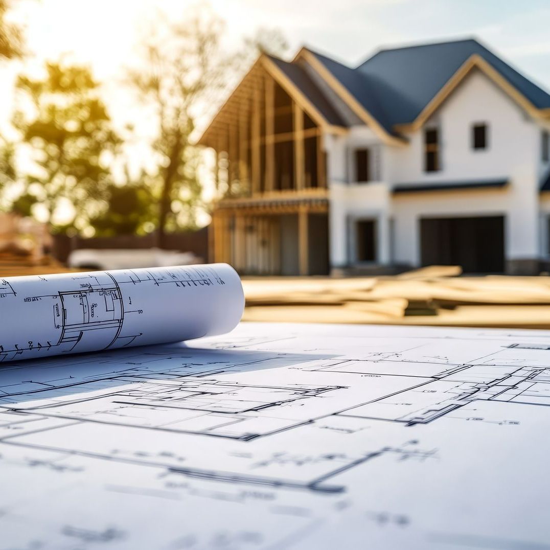 Plans d'une maison en cours de construction