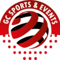 Un logotipo para una empresa llamada gc sports and events