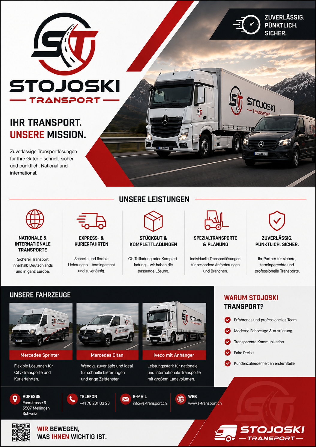 Transportfirma - Stojoski Transport GmbH - Mellingen