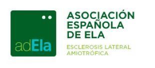 Logo de adEla: cuadrado verde con texto blanco y «Asociación Española de ELA» en verde