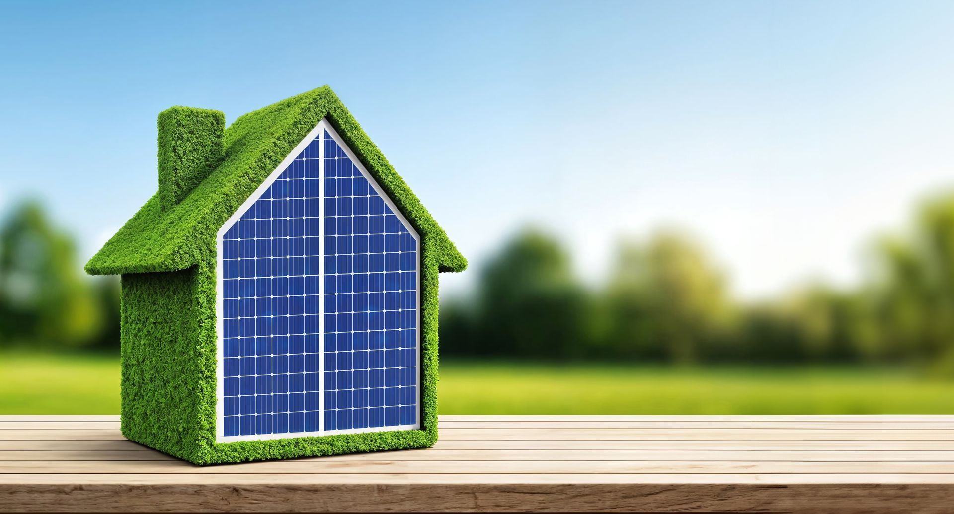 Panneaux photovoltaïques dans une maison verte