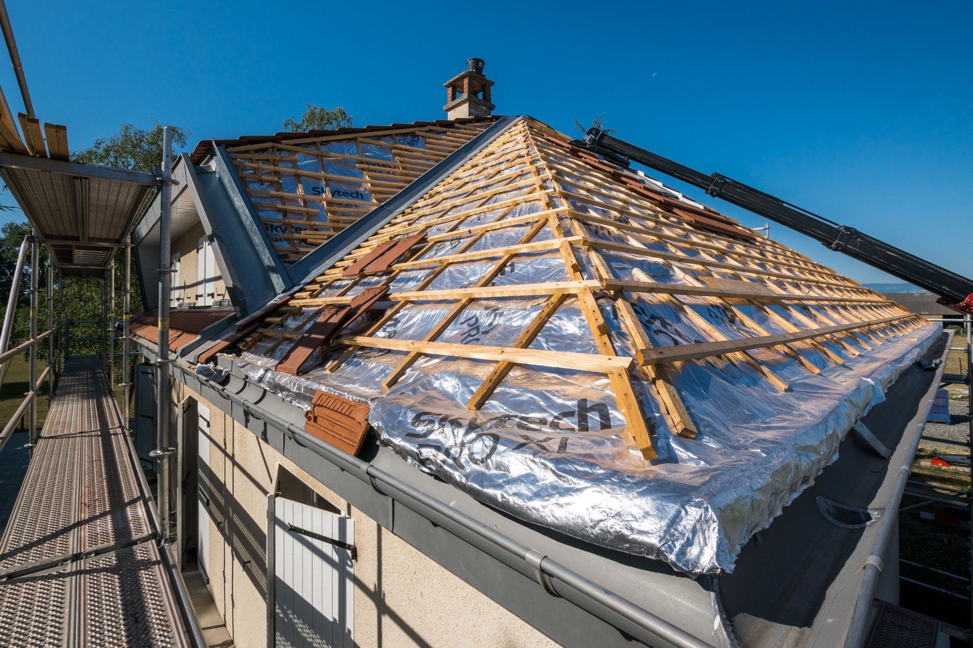 Bardage en bois sur toiture