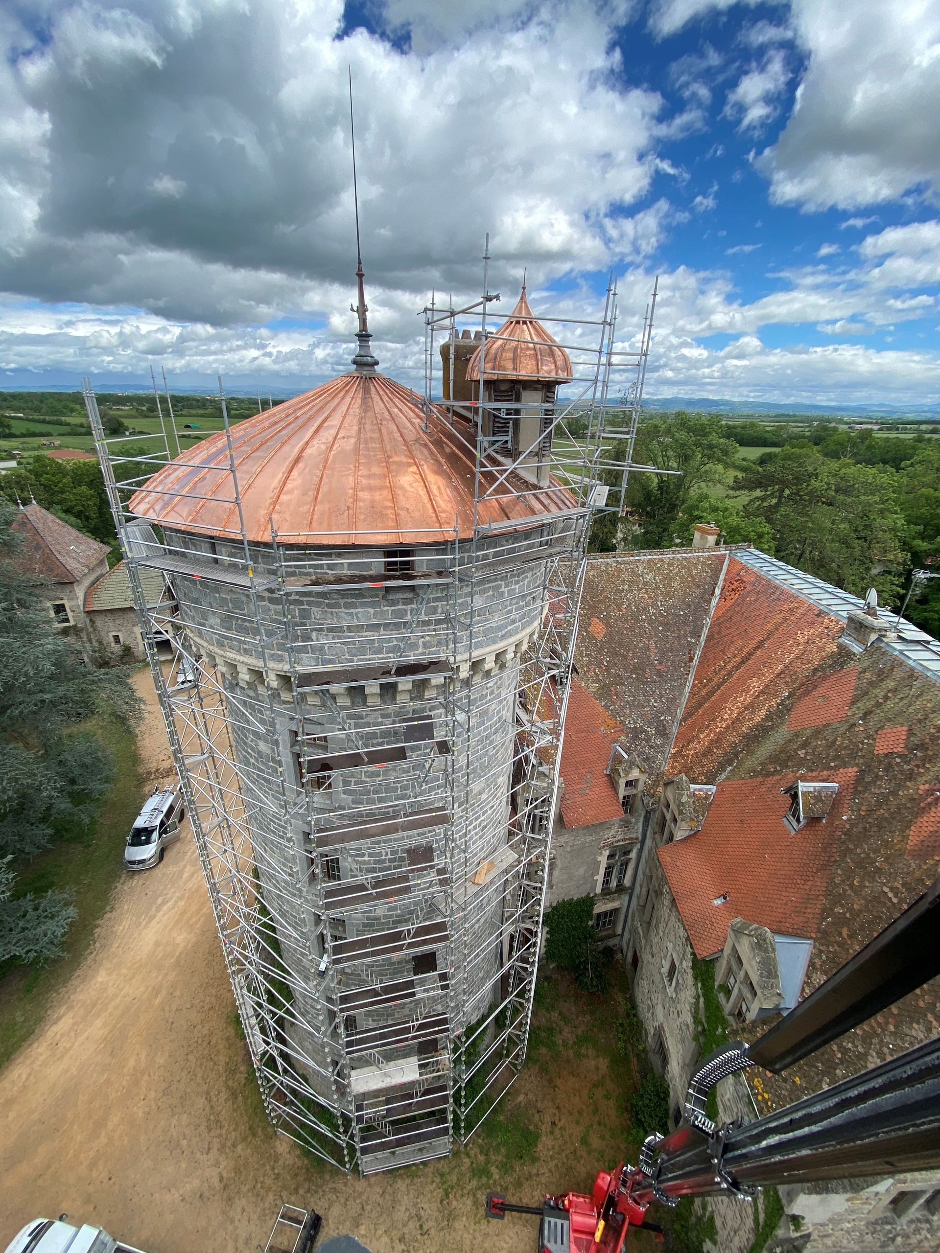 Rénovation d'une toiture en cuivre