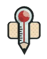 Thermomètre et pansement.