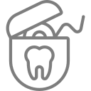 Abra el recipiente de hilo dental con el icono de un diente.