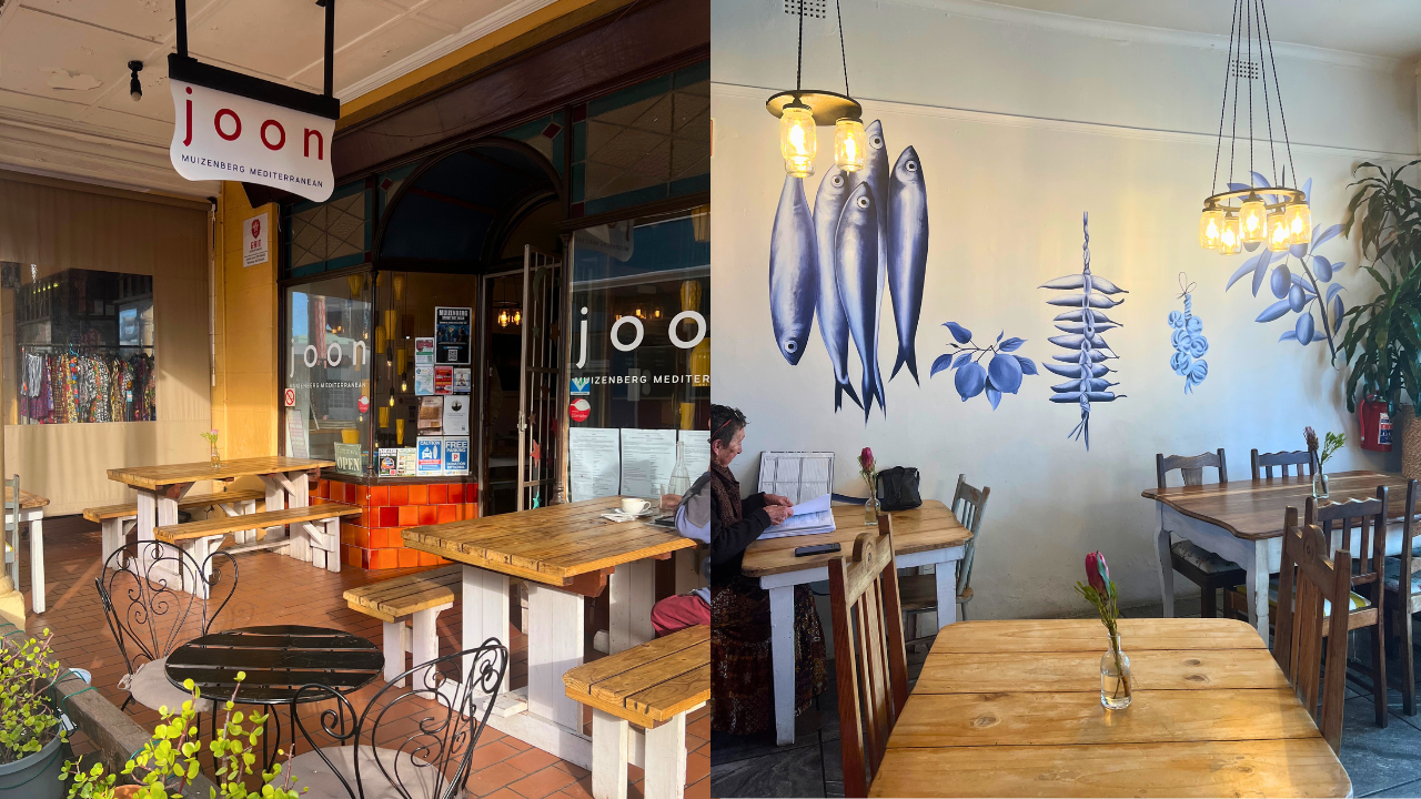 A view of the entrance and inside of JOON restaurant in Palmer Road, Muizenberg.