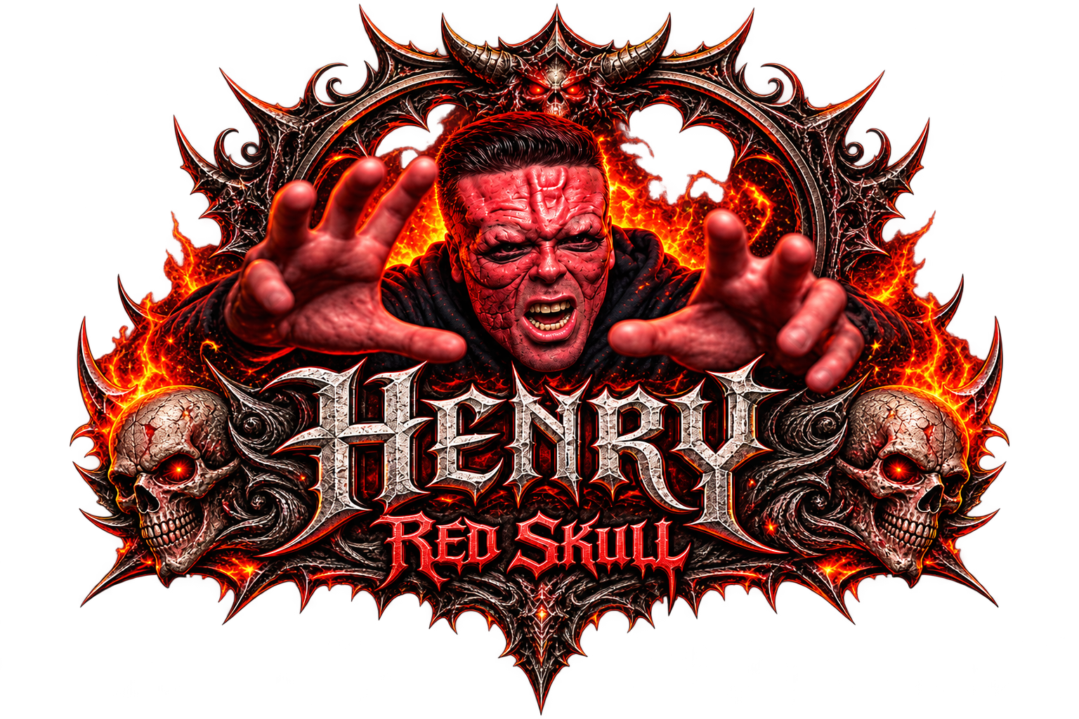 Logotipo del estudio de tatuajes y piercings Henry Redskull en Valdemoro
