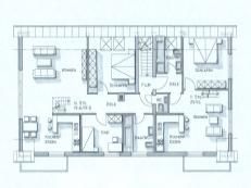 Grundriss Mehrfamilienhaus mit Balkonen